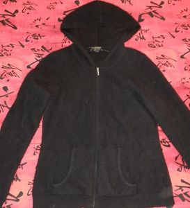 Character Club Cashmere Black Zip-Front Hoodie,